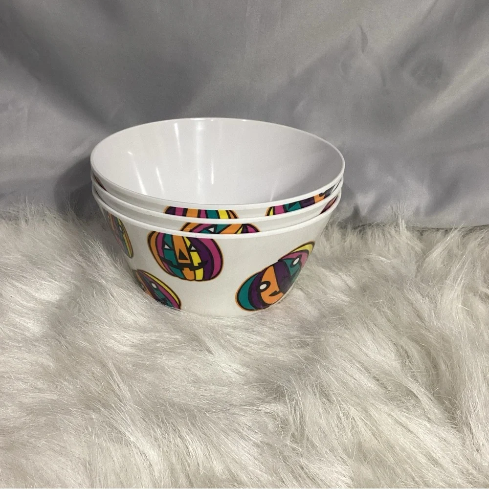 NWOT Set of 3 Melamine 2013 Target Halloween Pumpkin Cereal Bowls